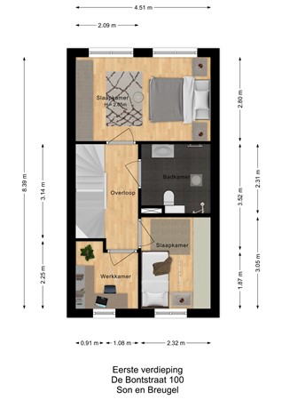 Floorplan - de Bontstraat, 5691 SX Son en Breugel